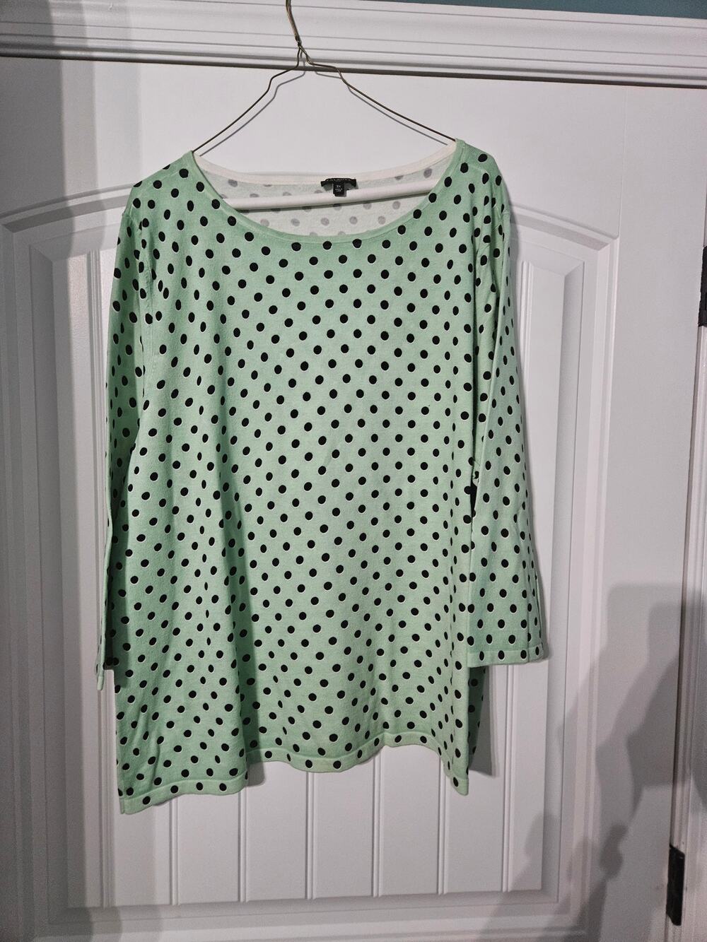 Talbots Womens Top in Mint Green and Black in Plus size 3X